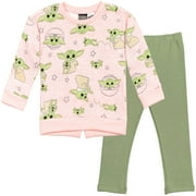 Star Wars The Mandalorian The Child Toddler Girls Fleece Sweatshirt and Leggings Outfit Set Infant to Big Kid